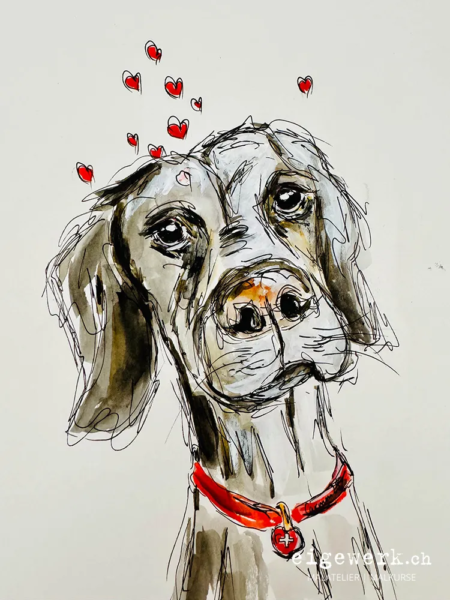 Aquarell A4 Hund 1