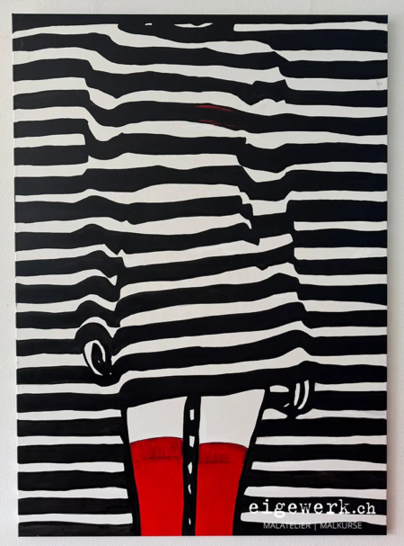 Versteckte Frau 140x100